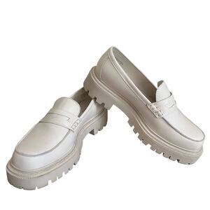 Aldo Lug Sole "Big Strut" Cream Chunky Loafers